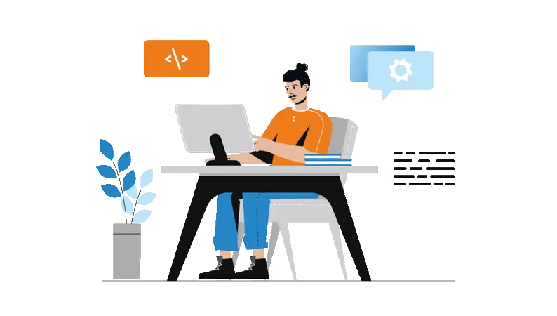 Software developer creating custom business applications through Enterprise Software Development Services.